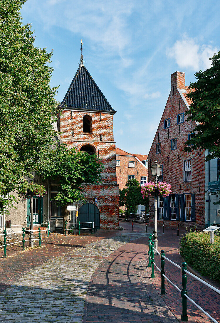 Tower of St. Mary's Church, Greetsiel, East Frisia, Lower Saxony, Germany