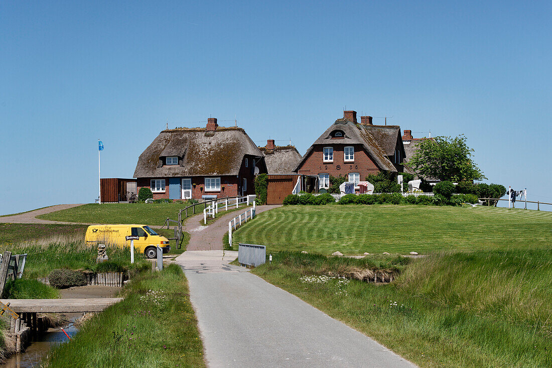 Westerwarft, Hallig Hooge, North Sea, Schleswig-Holstein, Germany