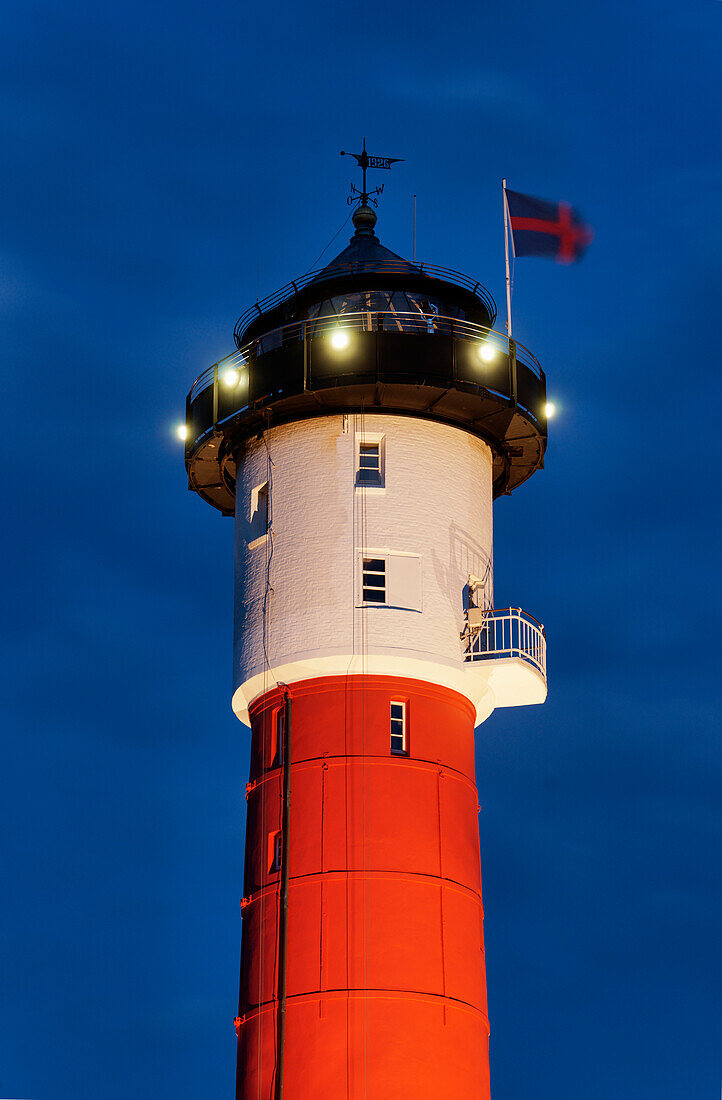 Alter Leuchtturm im Abendlicht, Nordseeheilbad Wangerooge, Ostfriesland, Niedersachsen, Deutschland