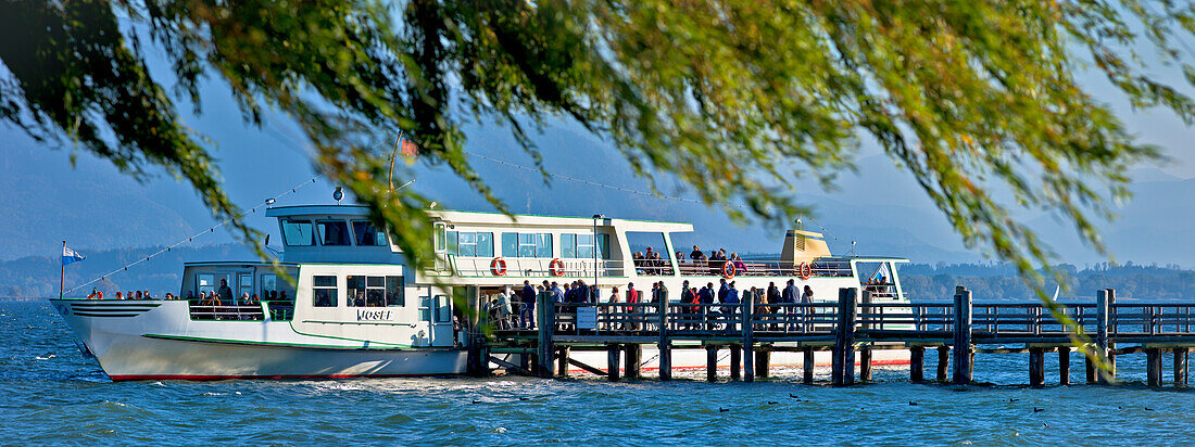 Chiemsee Steamer, Chiemsee, Chiemgau, Upper Bavaria, Bavaria, Germany