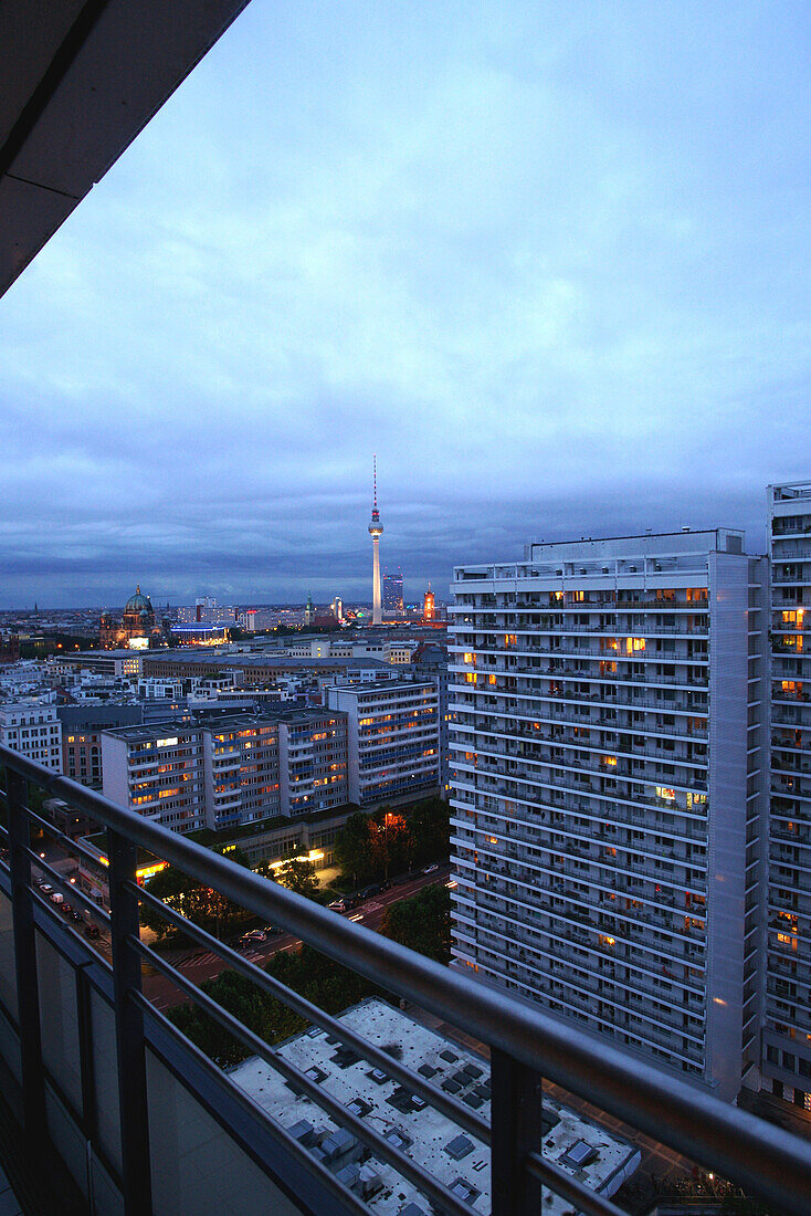 View from an appartment on Level 22, Leipziger Street, Berlin Mitte, Berlin, Germany, Europe