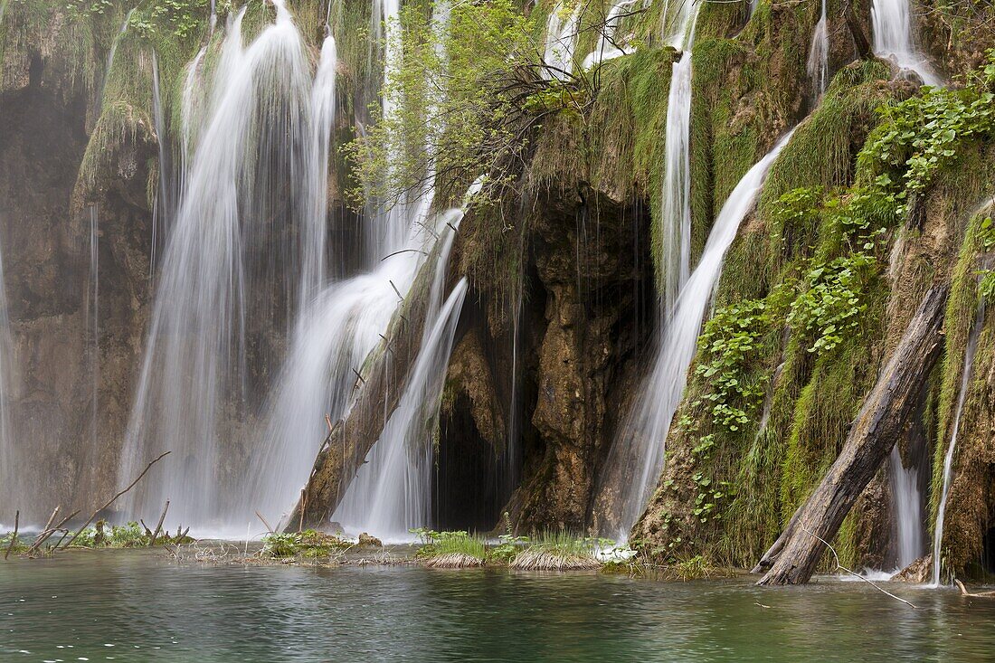 The Plitvice Lakes in the National Park Plitvicka Jezera in Croatia The upper lakes, ponds and waterfalls The Plitvice Lakes are a string of lakes connected by waterfalls They are in a valley, which becomes a canyon in the lower parts of the National P