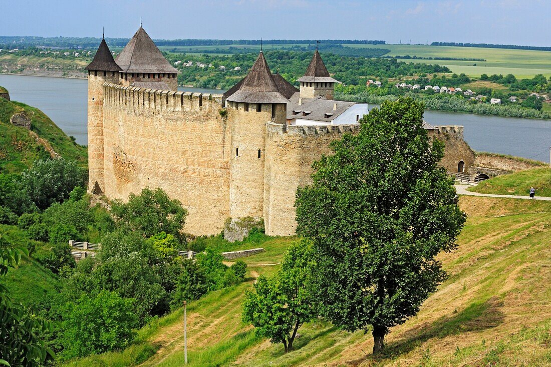 Khotyn fortress 1325-1460, Dniester river, Chernivtsi Oblast province, Ukraine