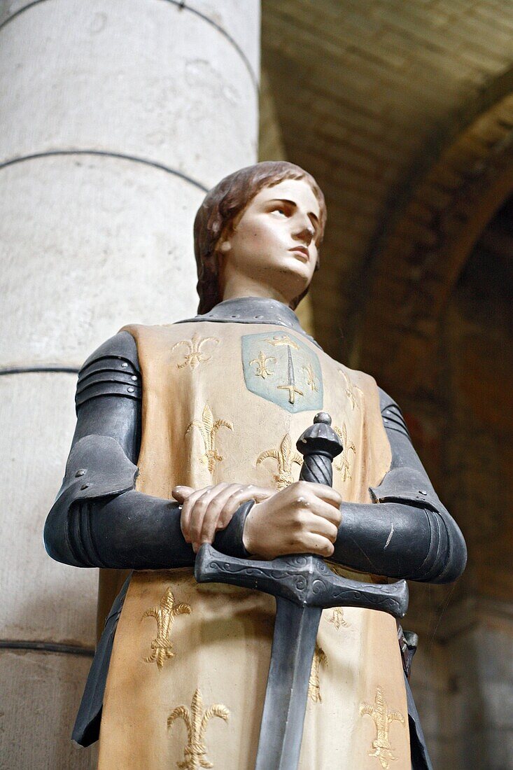 Statue of Joan of Arc, church Saint-Hilaire le Grand, Poitiers, Poitou, France