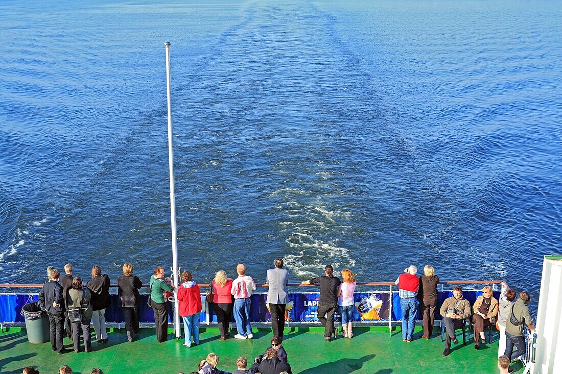 Tourists on the ferry from Finland to Sweden