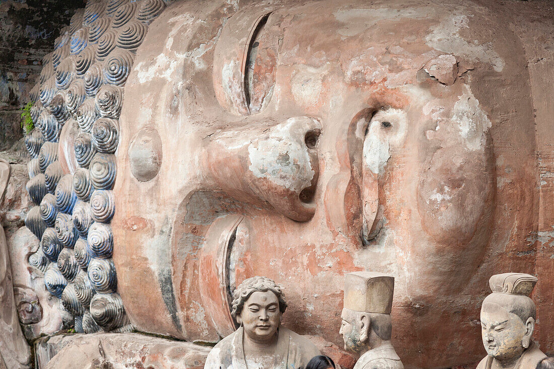Buddhistische Grotten von Dazu, im 11. Jahrhundert unter Federführung eines buddhistischen Mönches in den Fels gehauen, Mahayana-Buddhismus, Weltkulturerbe, Dazu, Chongqing, VR China