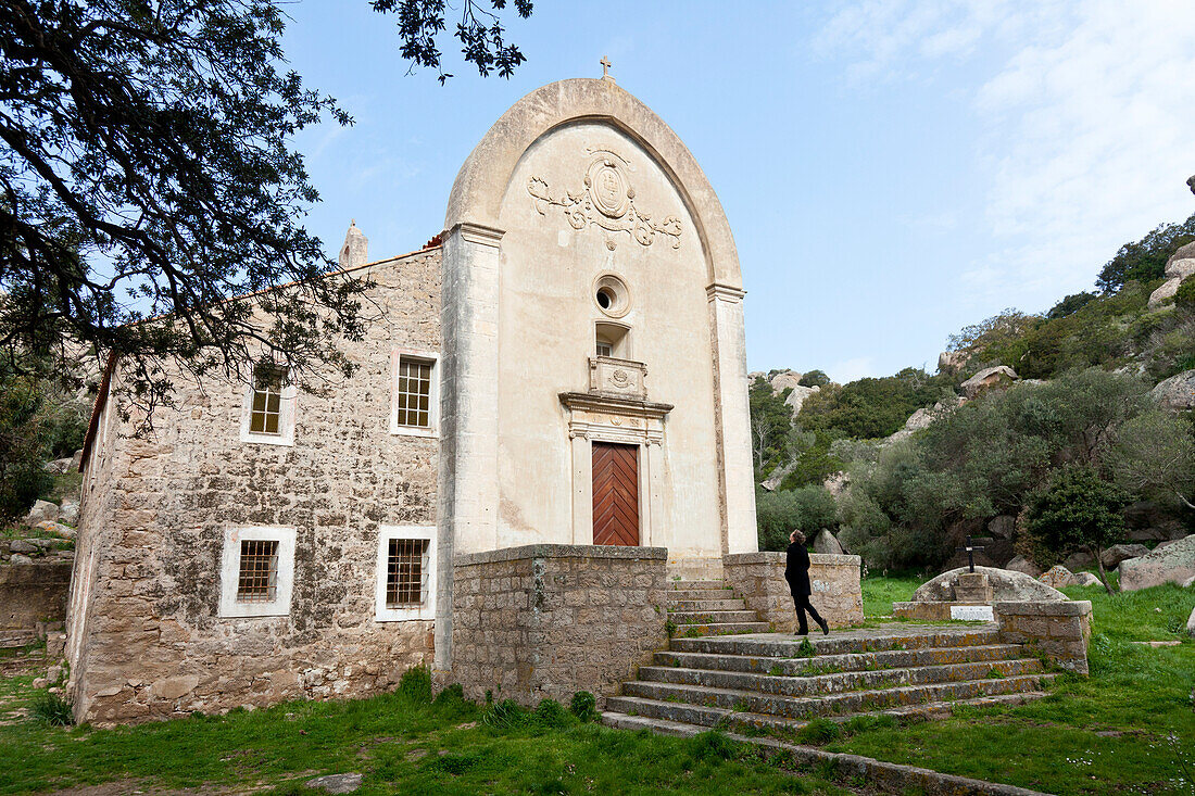 Ermitage de la Trinite, Kirche, Einsiedelei bei Bonifacio aus dem 13. Jahrhundert, Bonifacio, Korsika, Frankreich