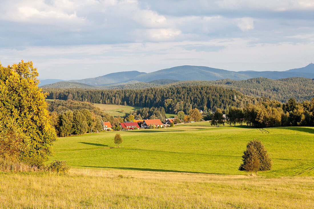 Landschaft im Zittauer Gebirge, Lückendorf, Oybin, Sachsen, Deutschland