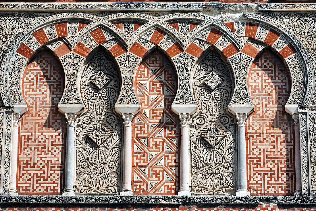 Nahaufnahme vor einem früheren Eingang, der Mezquita Catedral von Córdoba, Cordoba, Spanien