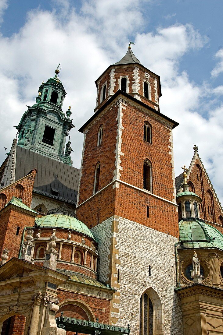 Sigismund's Cathedral and Chapel as part of Royal Castle. Wawel. Krakow. Poland
