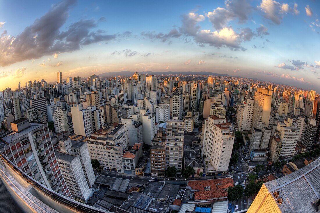 Twilight in the city of Sao Paulo Brazil