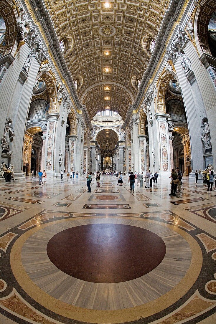 Tourist inside the world famous Vatican in Vatican City Italy