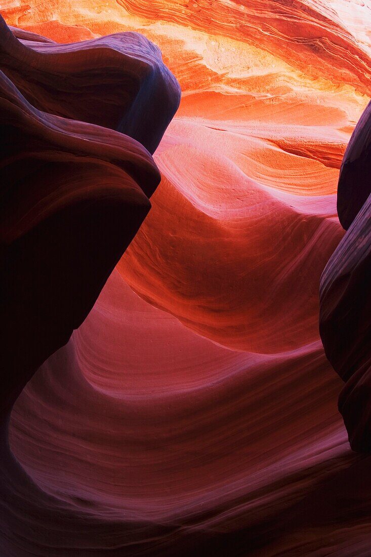 Sandstone interior of Lower Antelope Slot Canyon, Page, Arizona