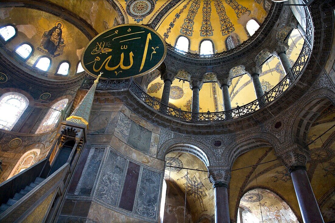 Hagia Sophia turkish: Ayasofya interior view Istambul, Turkey