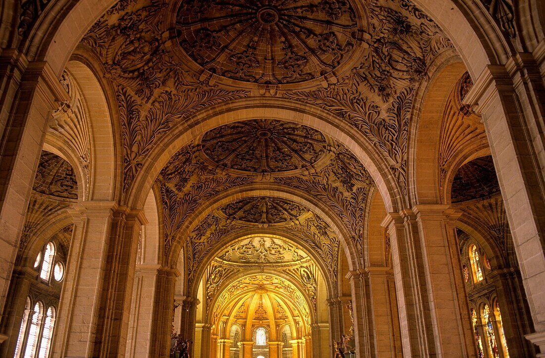 Málaga Andalusia Spain: Interior of the cathedral Central nave