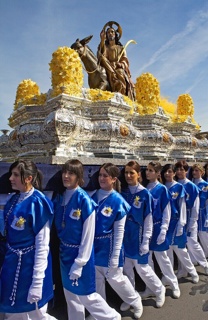 Palm Sunday procession procesión de Jesús triunfante, Elche Alicante province, Comunidad Valenciana, Spain