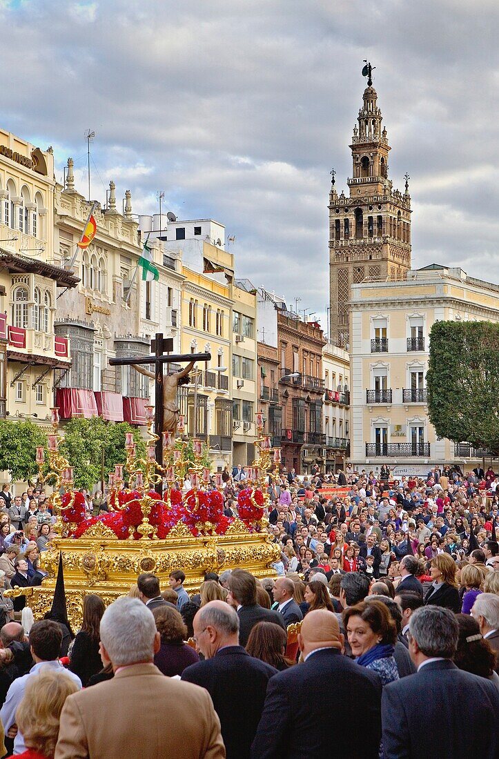 Plaza de San Francisco Holy Week procession ,  La Sed,  Holy Wednesday Seville Spain