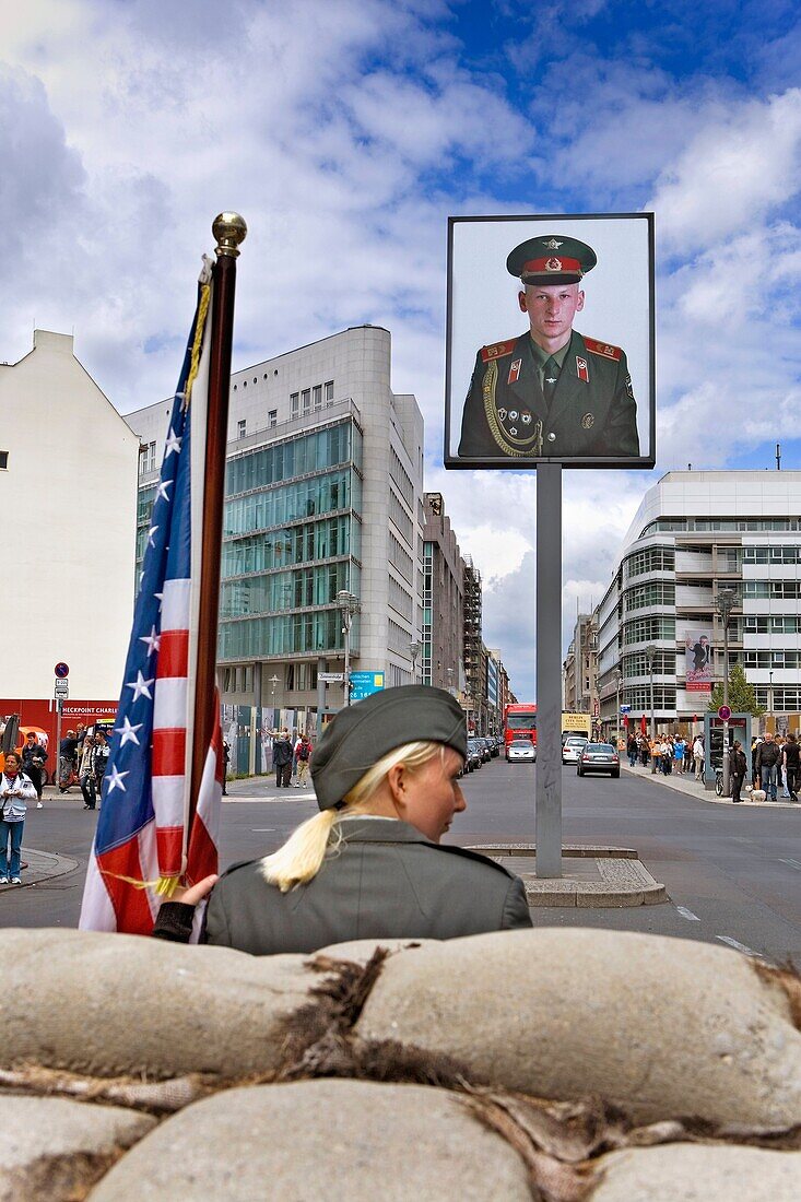 Checkpoint Charlie false soldier Berlin Germany