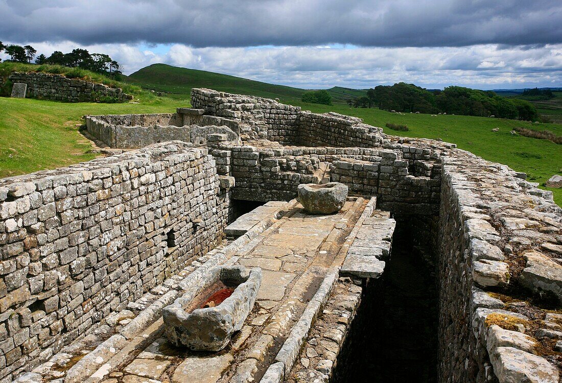 Latrines, Housesteads Fort, Hadrian's Wall, Northumberland, England