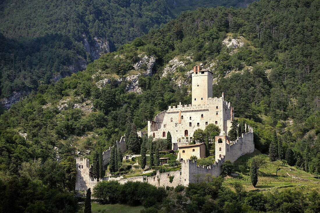 Castello di Sabbionara mediaeval castle at Avio in the Sud Tirol Alto Adige region of Italy