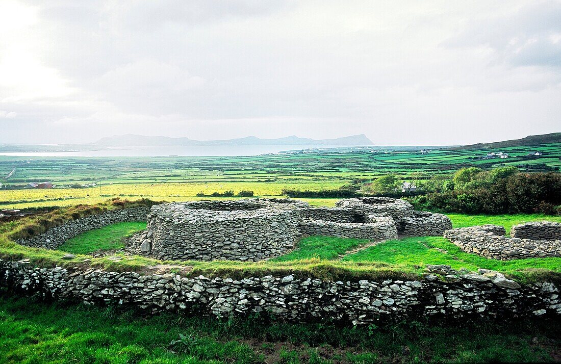 Caherdorgan cashel or ring fort Celtic fortified settlement near Kilmakedar on the Dingle Peninsula, County Kerry, Ireland