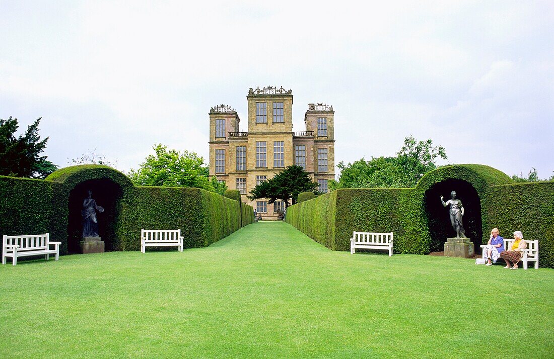 Hardwick Hall, renaissance style home of Bess of Hardwick Elizabethan Tudor period mansion near Mansfield, Derbyshire, England