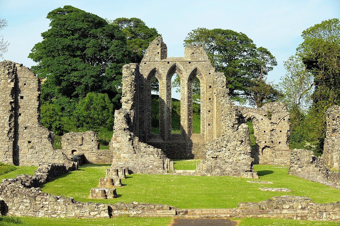 Inch Abbey near Downpatrick, County Down, Northern Ireland Norman Cistercian abbey founded 1180 by John de Courcy