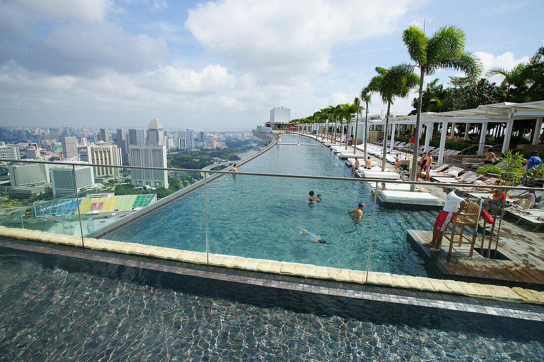 Sands SkyPark und Infinity Pool, Marina Bay Sands Hotel, Singapur, Asien