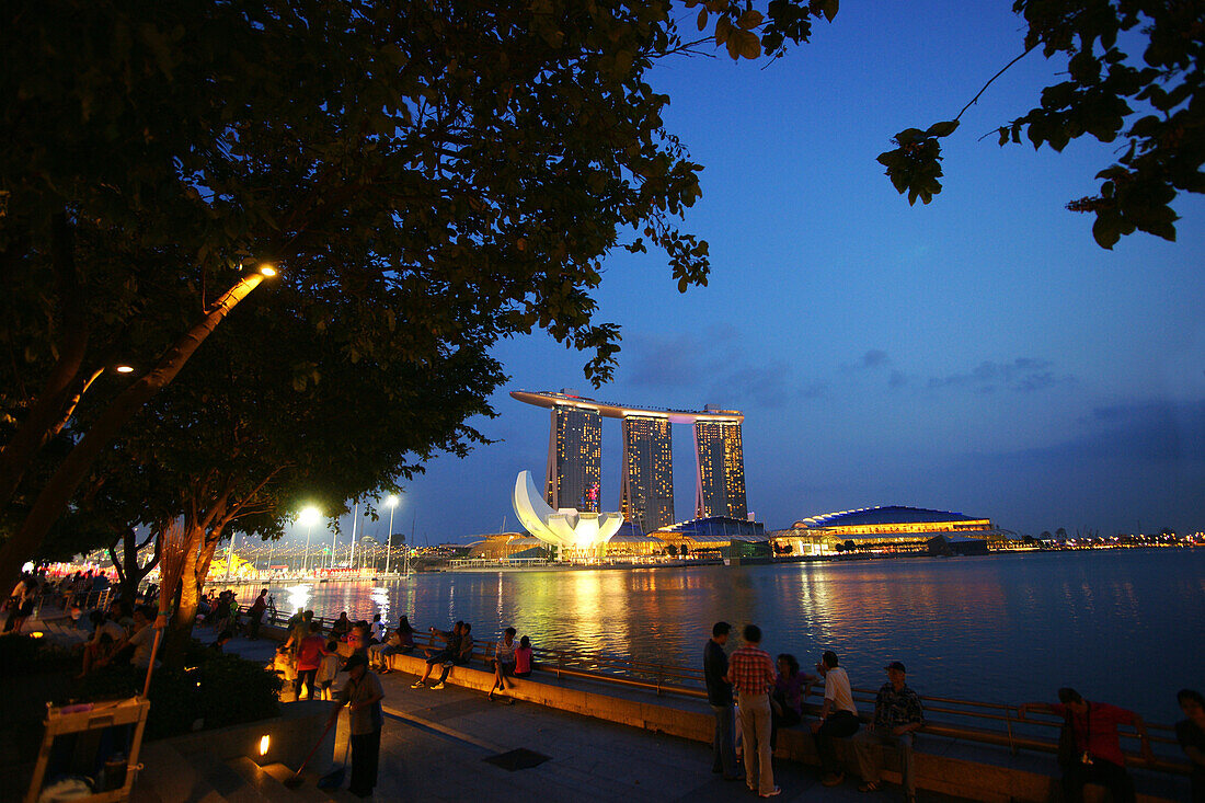Marina Bay, View of Marina Bay Sands Hotel, Singapore, Asia