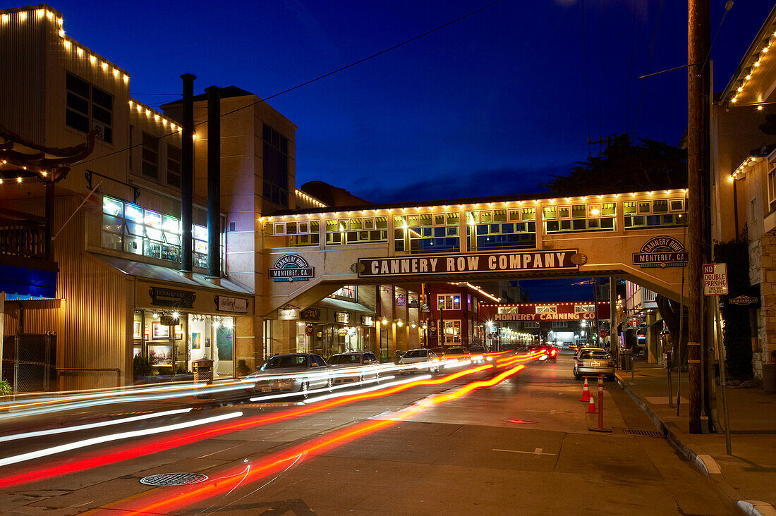 Cannery Row at night, Monterey, California, USA