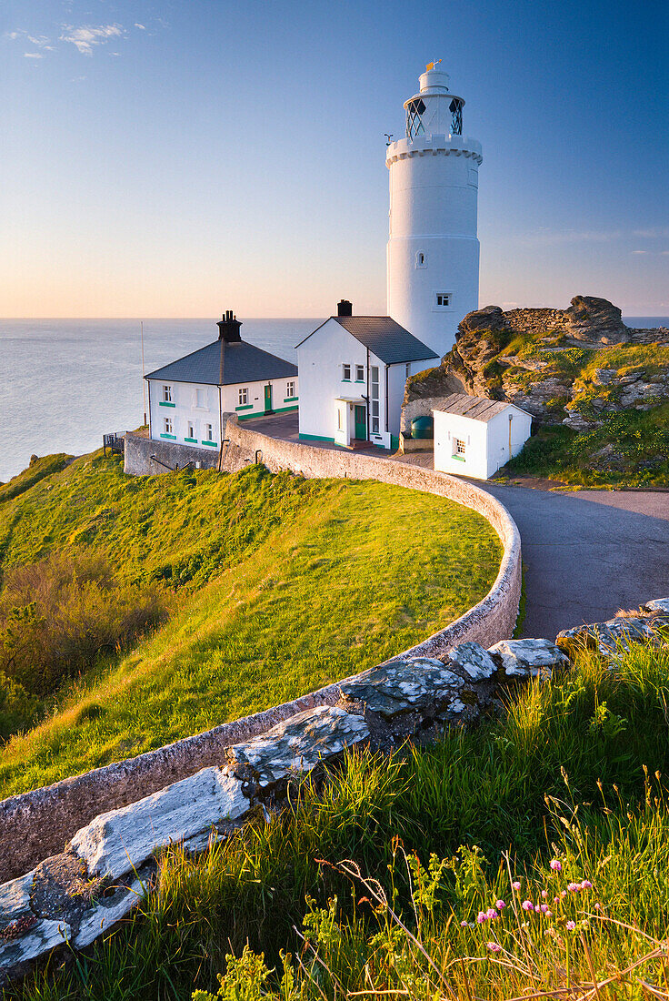 Start Point Lighthouse at dawn, South Hams, Devon, UK - England