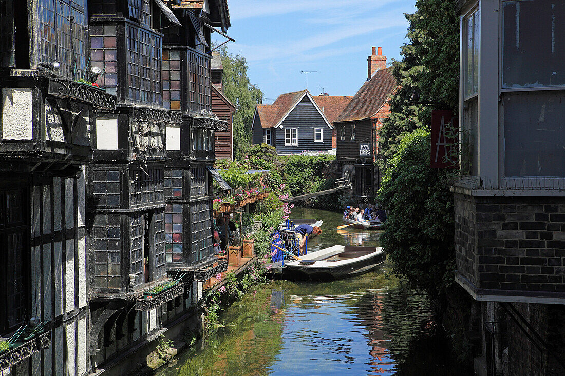 Boat trip on the River Stour, Canterbury, Kent, UK - England