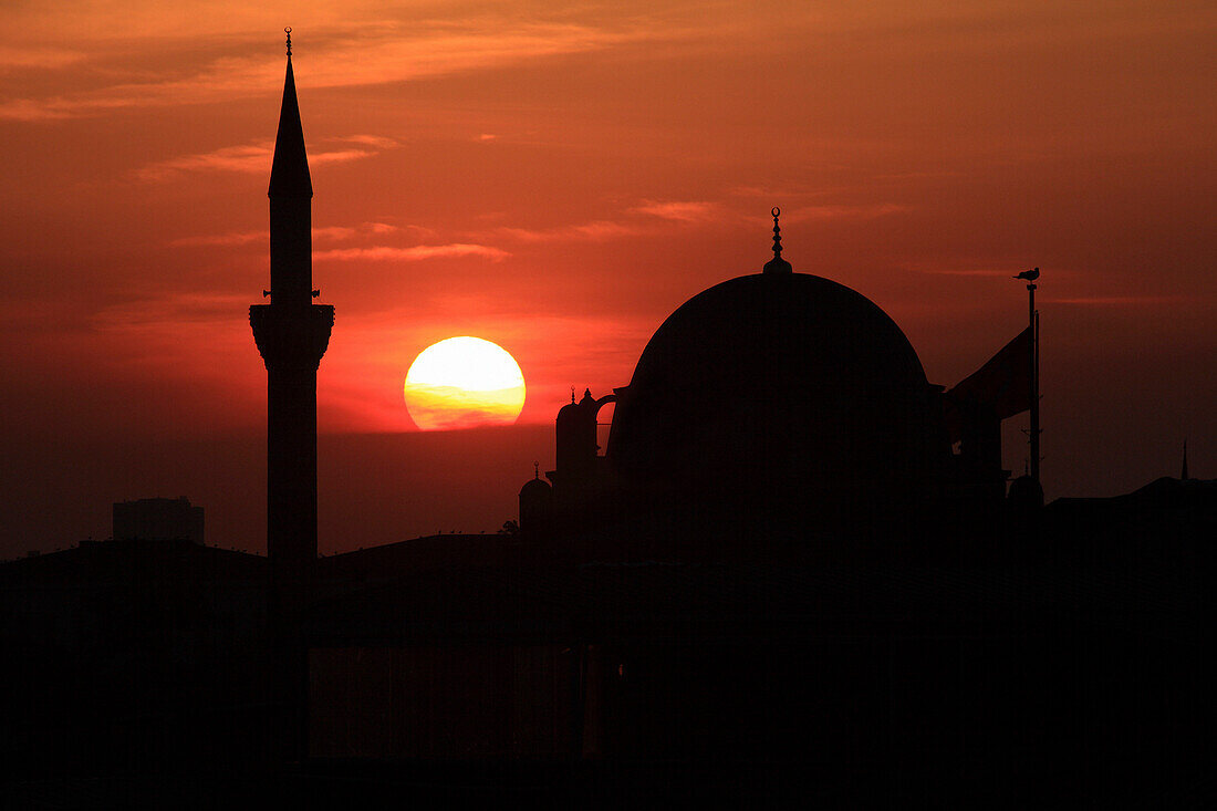 Mosque at sunset, Istanbul, Turkey