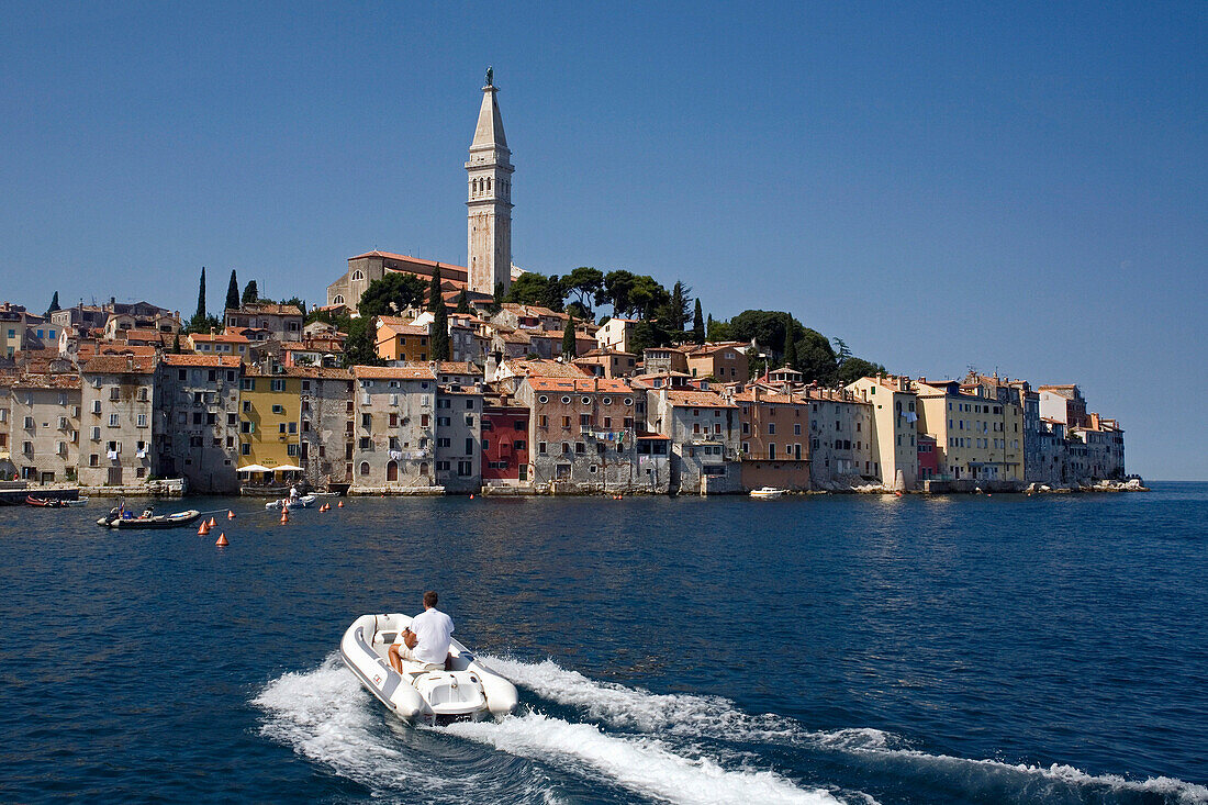 Old town and boat, Rovinj, Istria, Croatia