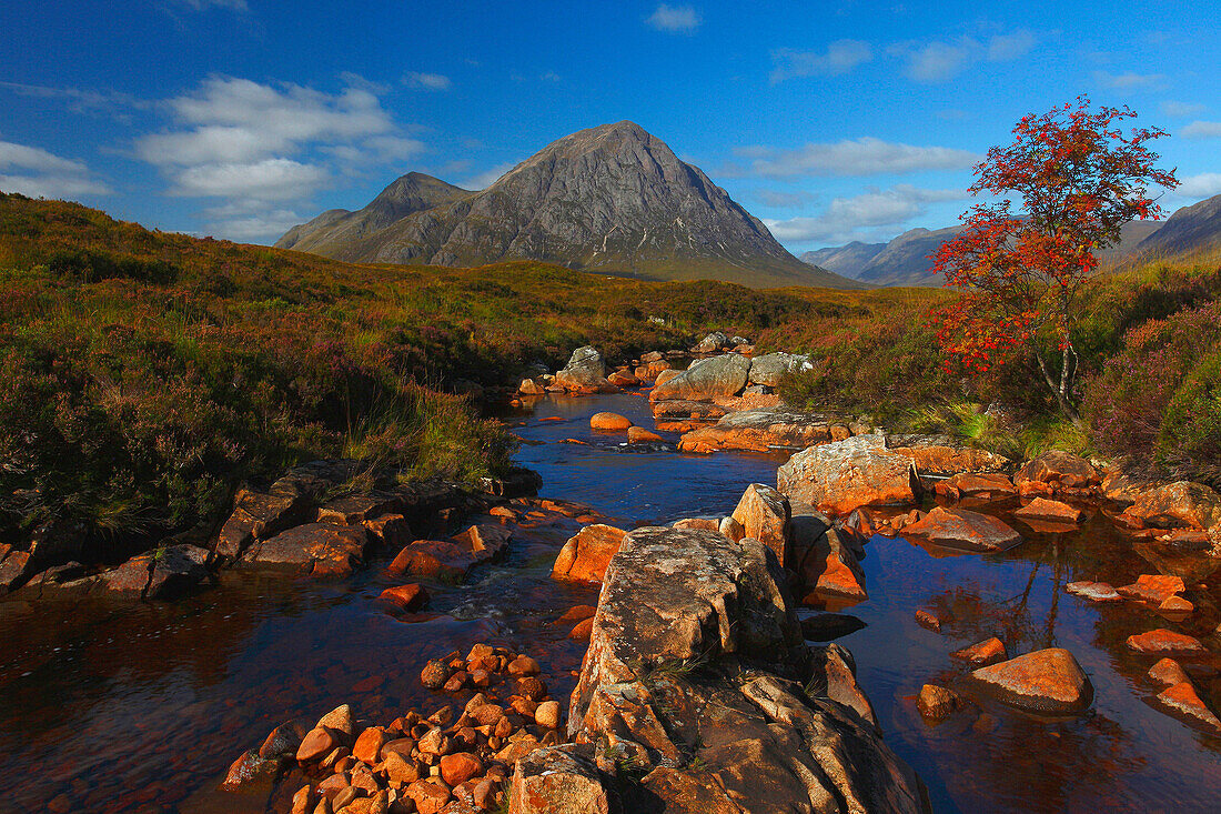 River etive and buchaille etive mor, Glen Coe, Highland, UK - Scotland