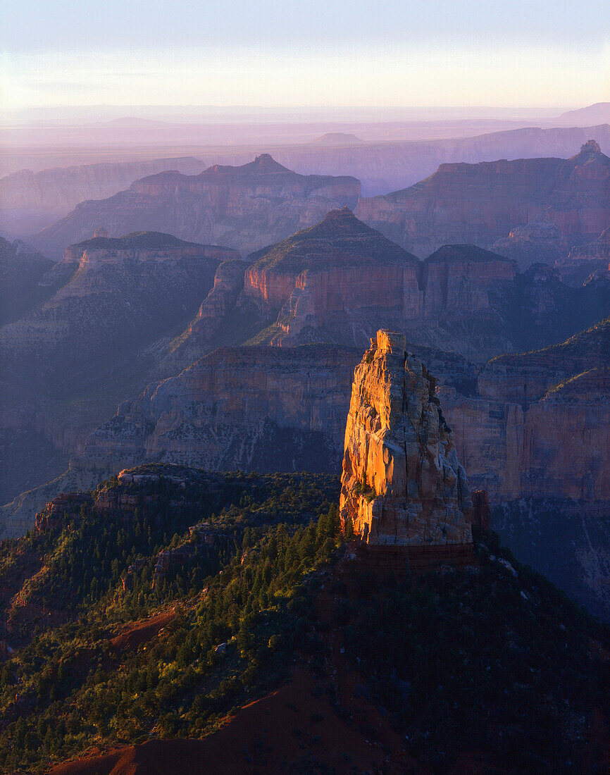 Mount Hayden at Sunrise from Point Imperial, Grand Canyon National Park, Arizona, USA