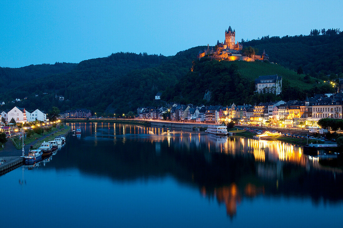 Castle & River Reflection, Cochem, Rhineland-Palatinate, Germany