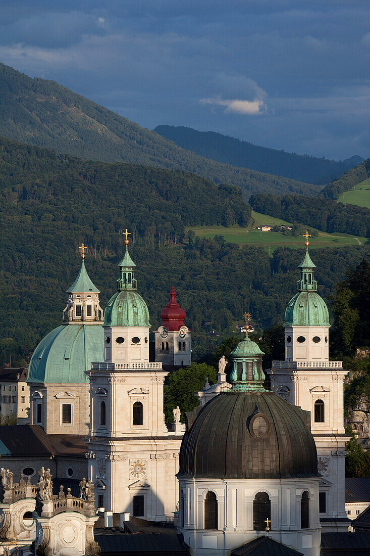 View over City at Sunset, Salzburg, Salzburger Land, Austria