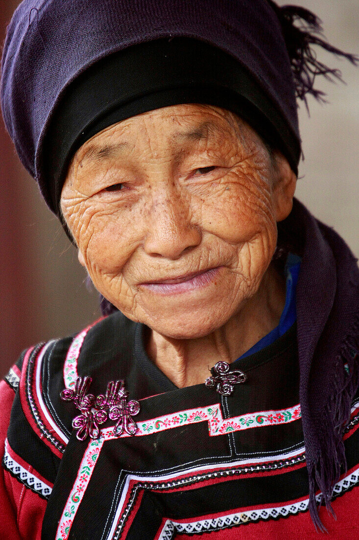 Portrait of Hani woman, Yuanyang, China