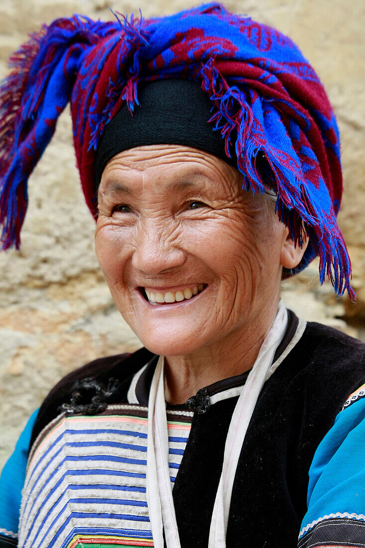 Portrait of Hani woman, Yuanyang - near, China