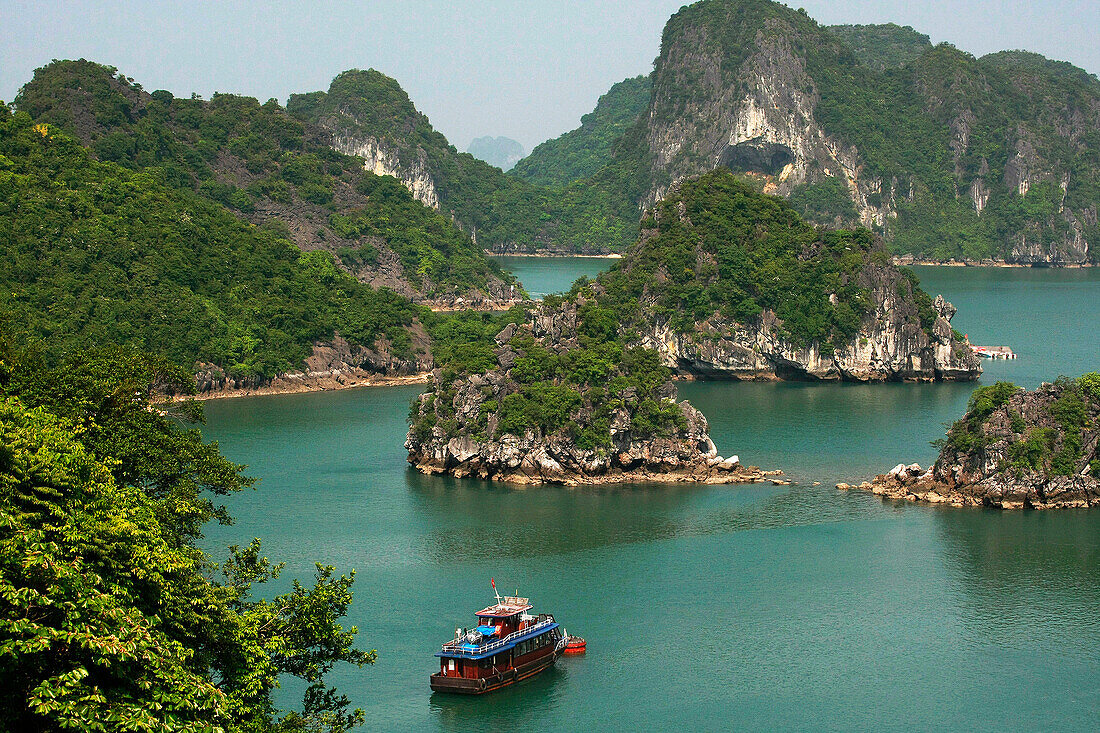 View over bay from Ti Top island, Ha Long Bay, Vietnam