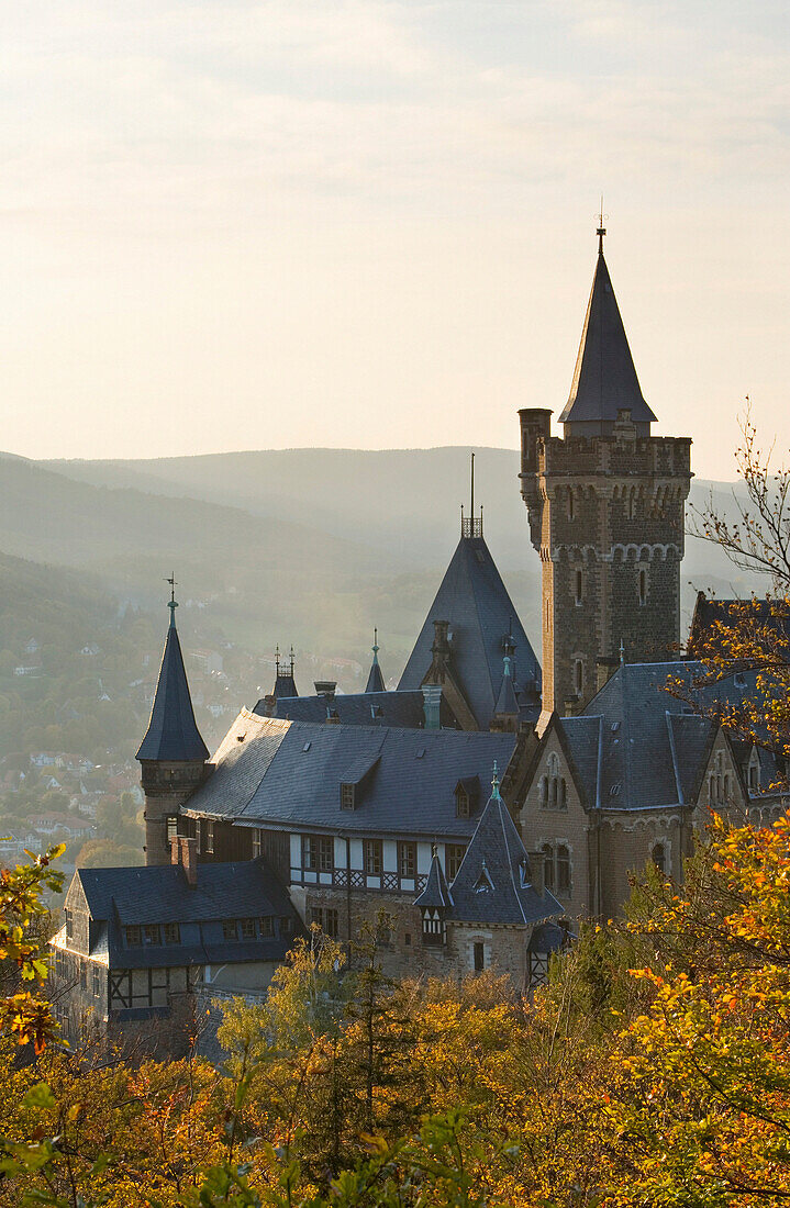 Wernigerode Castle in autumn, Wernigerode, Saxony-Anhalt, Germany