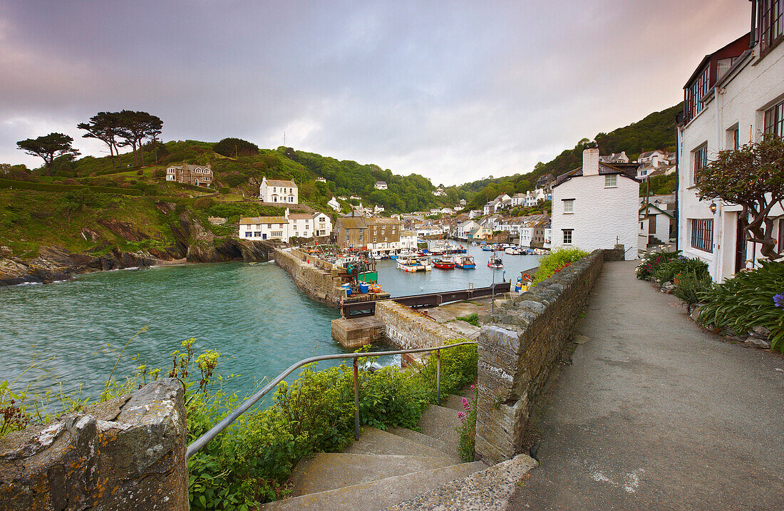 Fishing village and harbour, Polperro, Cornwall, UK - England