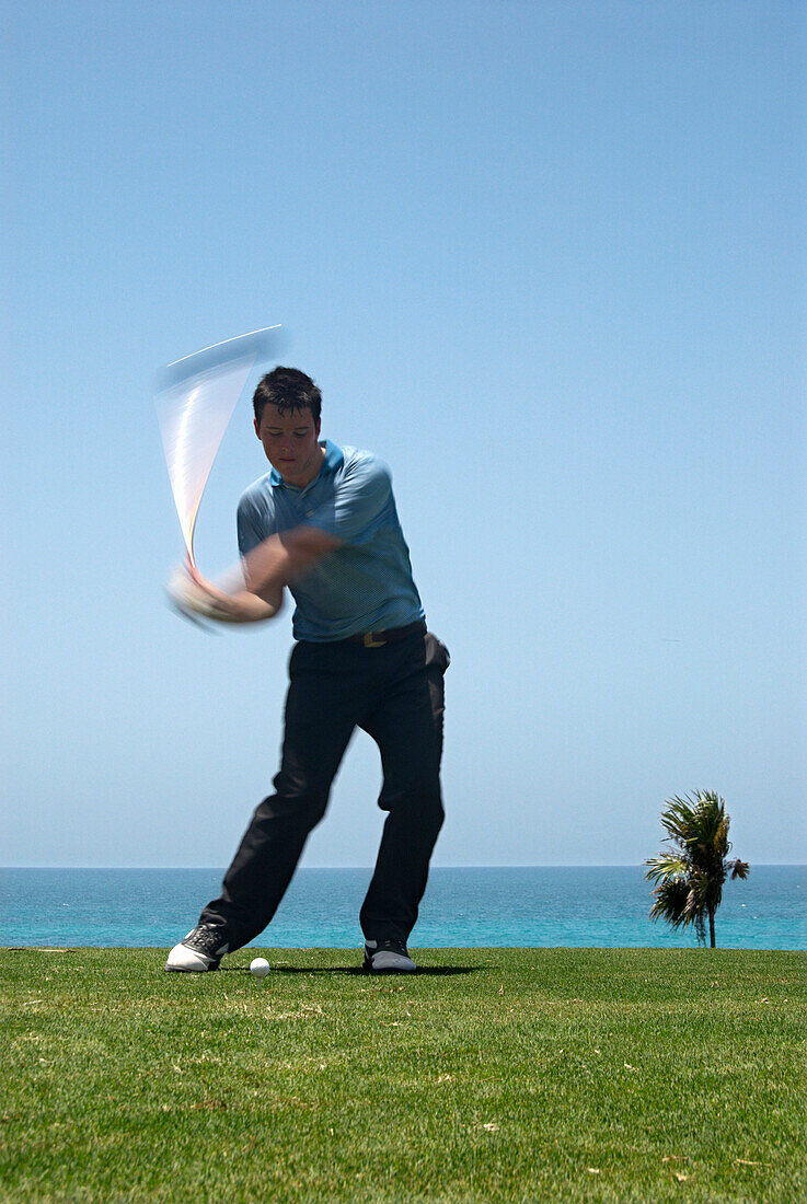 Golfer at the Varadero Golf Club, Varadero, Cuba, Caribbean