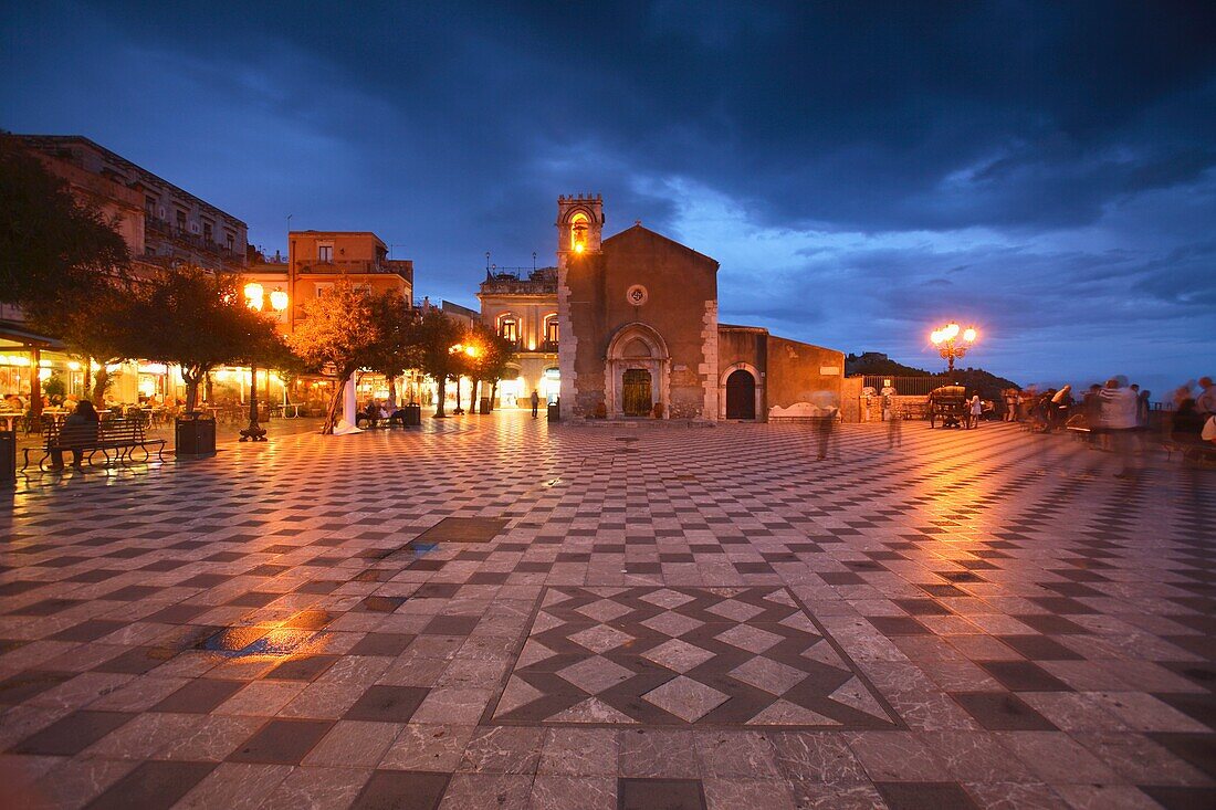 Sant'Agostino church in Piazza IX Aprile, Taormina, Sicily, Italy