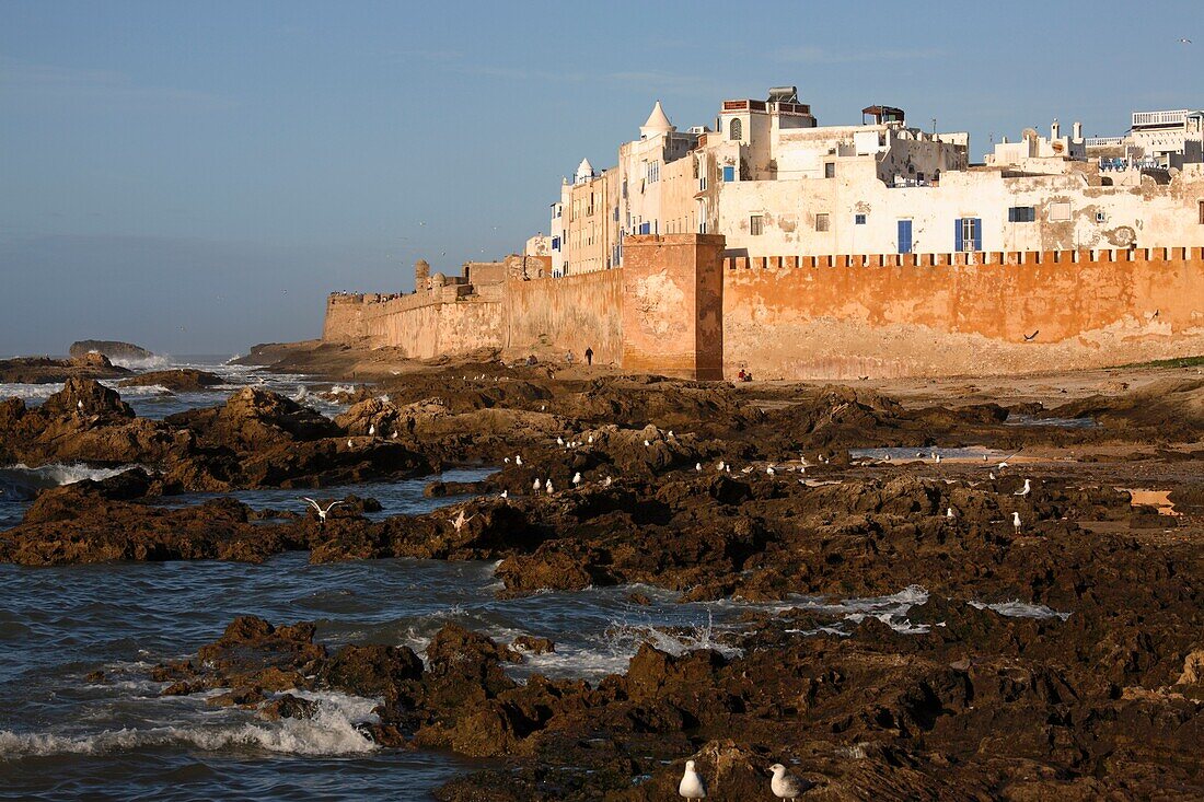 The walls od the fortified city of Essaouira, Morocco