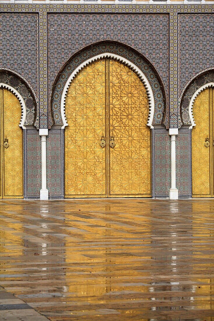 Decorations of the Royal Palace door, Fes, Morocco