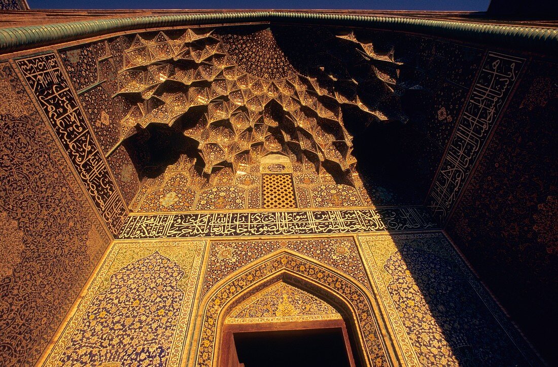 Muqarnas at the entrance of Jameh Mosque, Esfahan, Iran