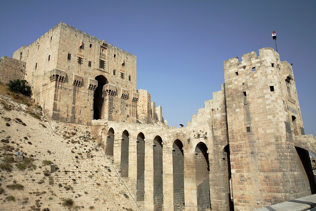 Entrance to the citadel of Aleppo, Syria