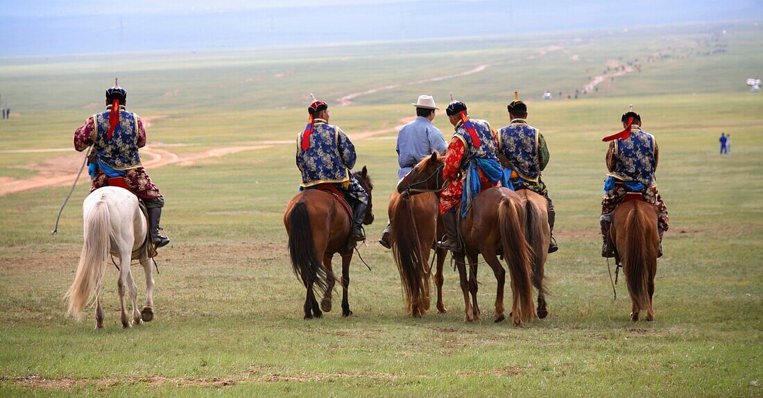 Horse racing at Naadam festival, Ulaanbaatar, Mongolia